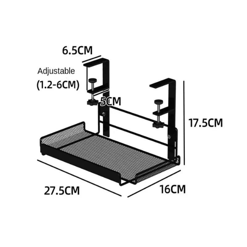 SMHXIANGQIANJIN Under Desk Cable Management Tray — No-Drill Steel Wire Organizer