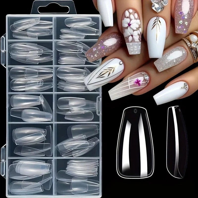 120 Piece Press-On Nail Set — Full Cover Acrylic False Nails for DIY Art