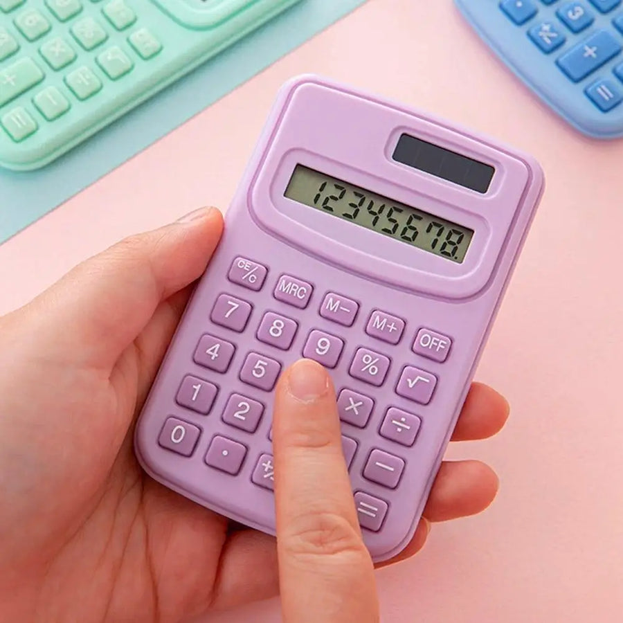 Portable Mini Solar Calculator — 8-Digit LCD Electronic Device for School & Office