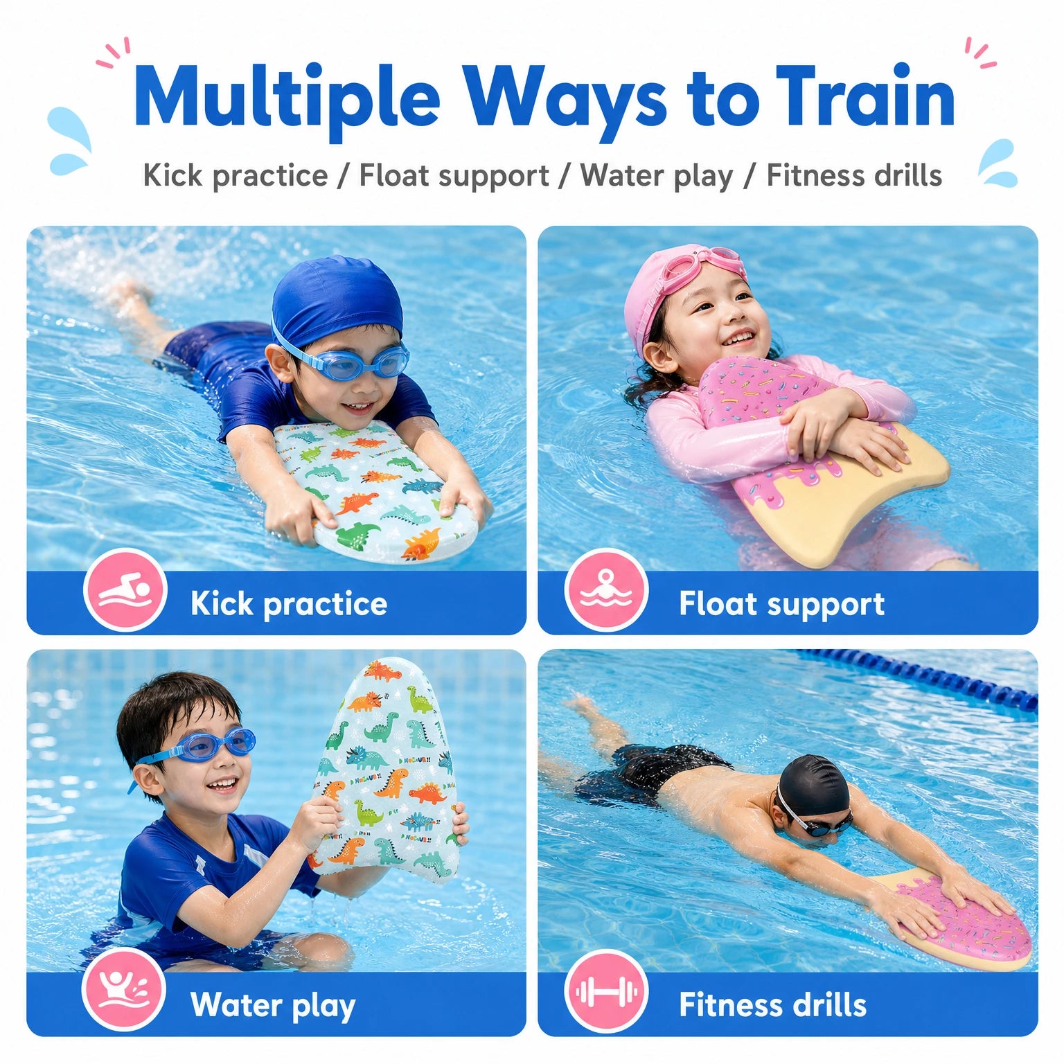 Wonflex EVA Swim Kickboard — Portable Training Tool for Pool Practice
