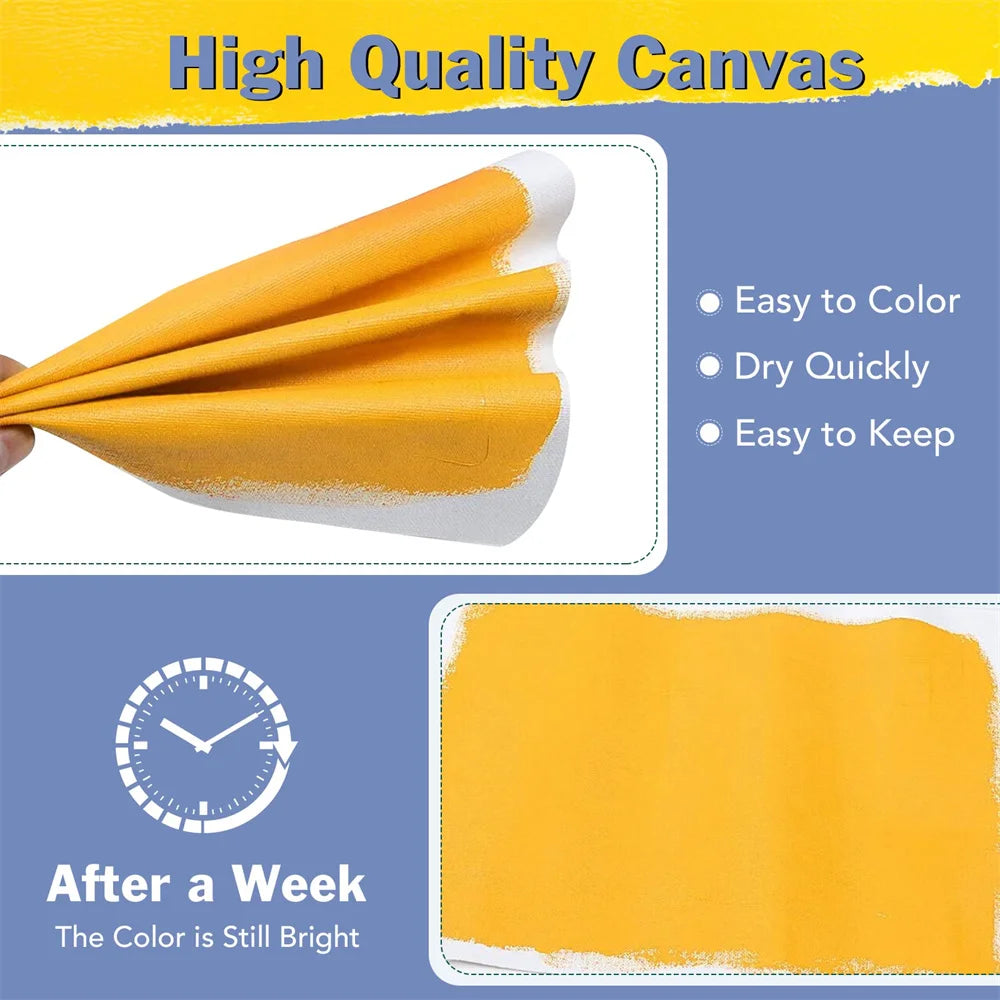 Stretched Cotton Canvas Set — Primed Wooden Frames for Oil and Acrylic Painting
