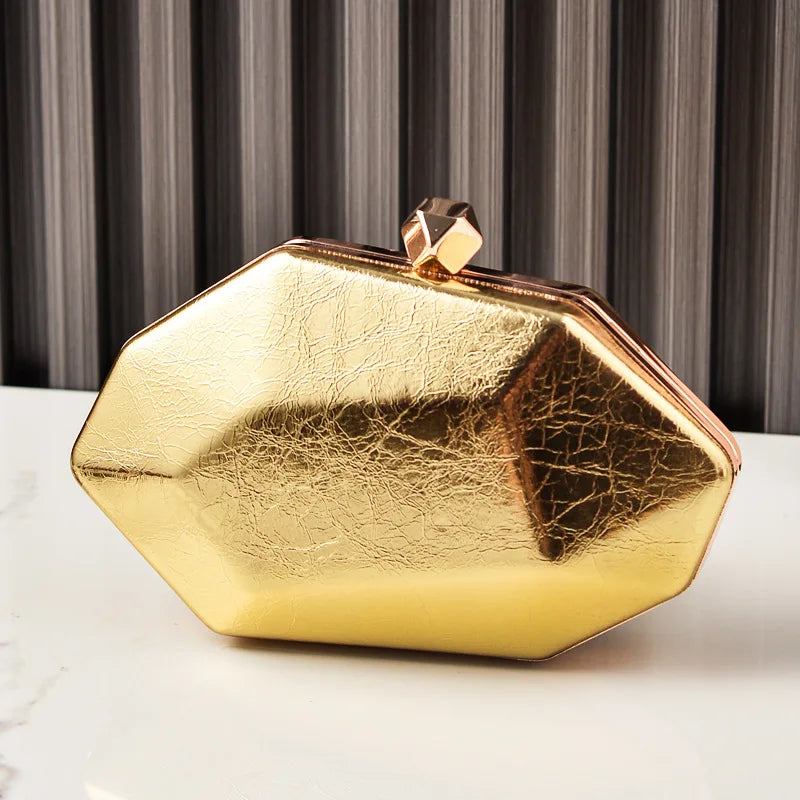 Cherielu Holographic Evening Clutch — Irregular Polygon Party Handbag