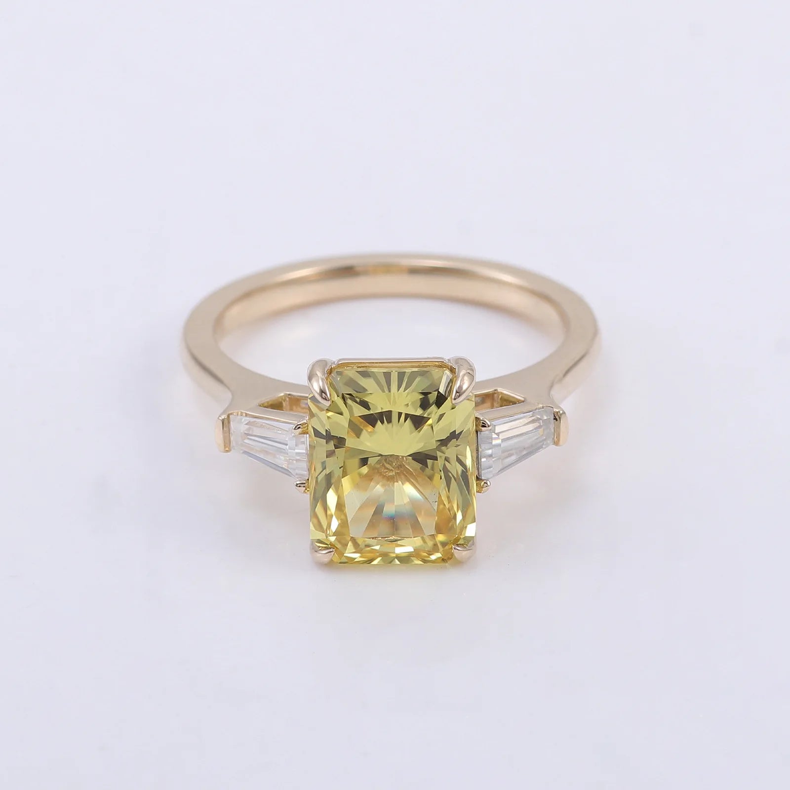 4-Carat Lab-Grown Diamond Ring — 18K Gold Plated Sterling Silver Jewelry
