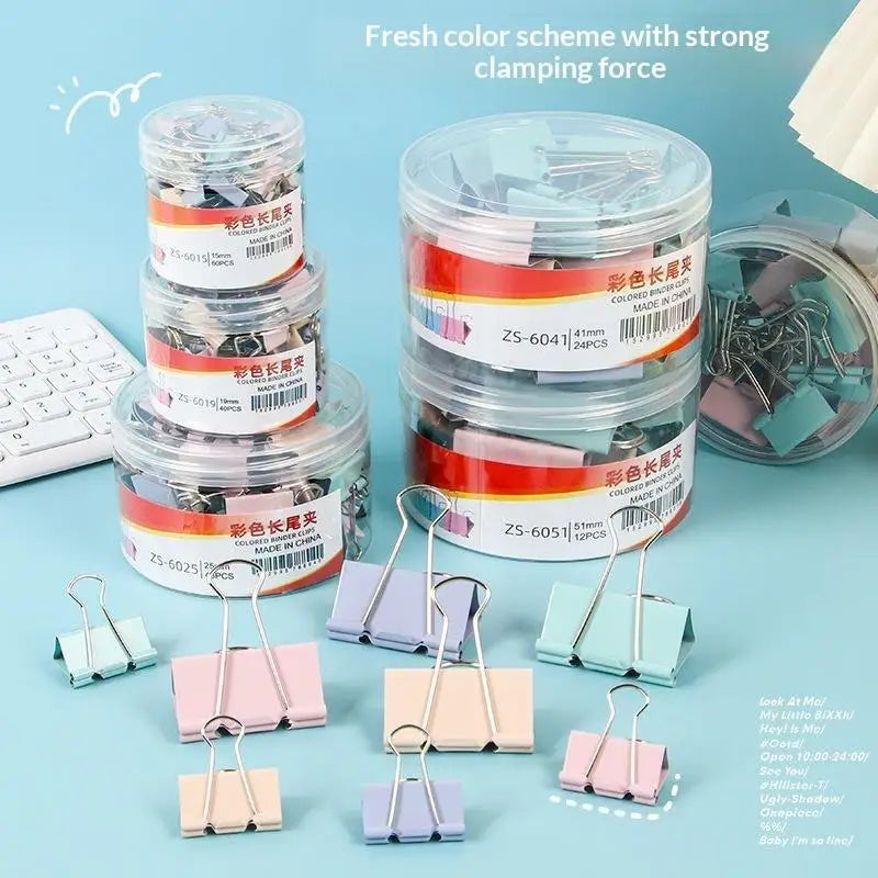 Heavy Duty Metal Binder Clips — Multi-Color Paper Clamps for Office & Home