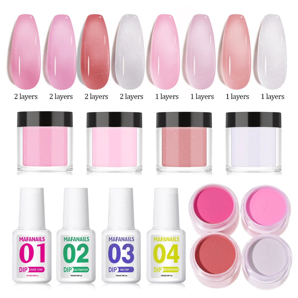 HotPress Professional Acrylic Nail Kit — 8-Piece Monomer and Powder Set