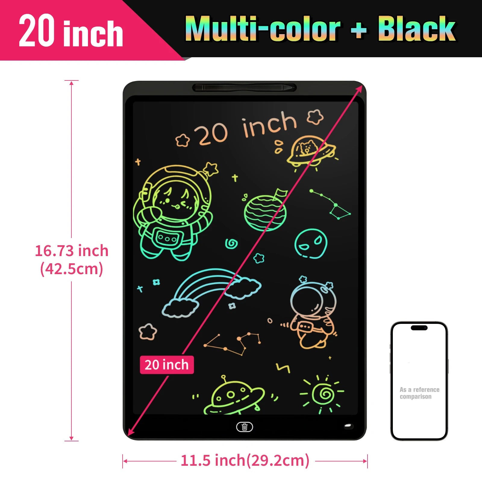 Large LCD Writing Tablet — Colorful Electronic Drawing Pad for Kids