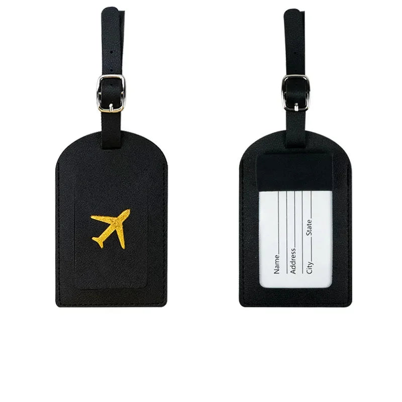 eTya PU Leather Luggage Tag & Passport Cover Set — Travel Identification Accessories