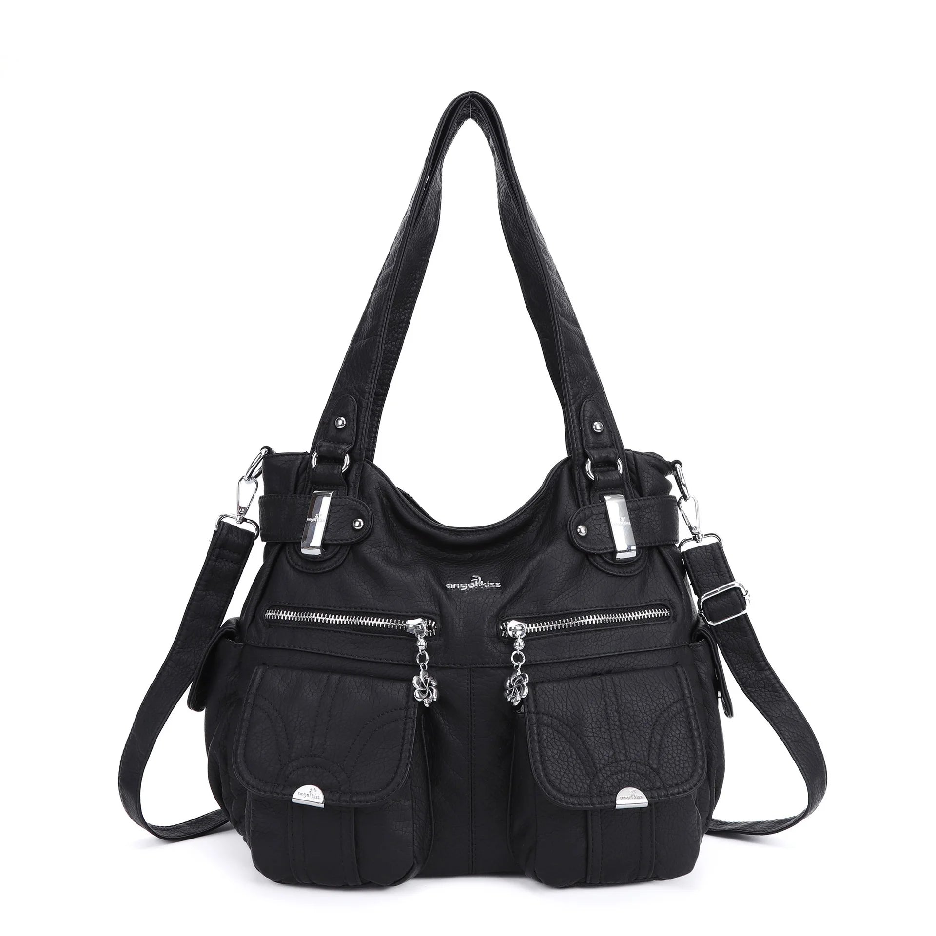 Venn Angel Women's Large Shoulder Bag — Versatile PU Leather Hobo Handbag