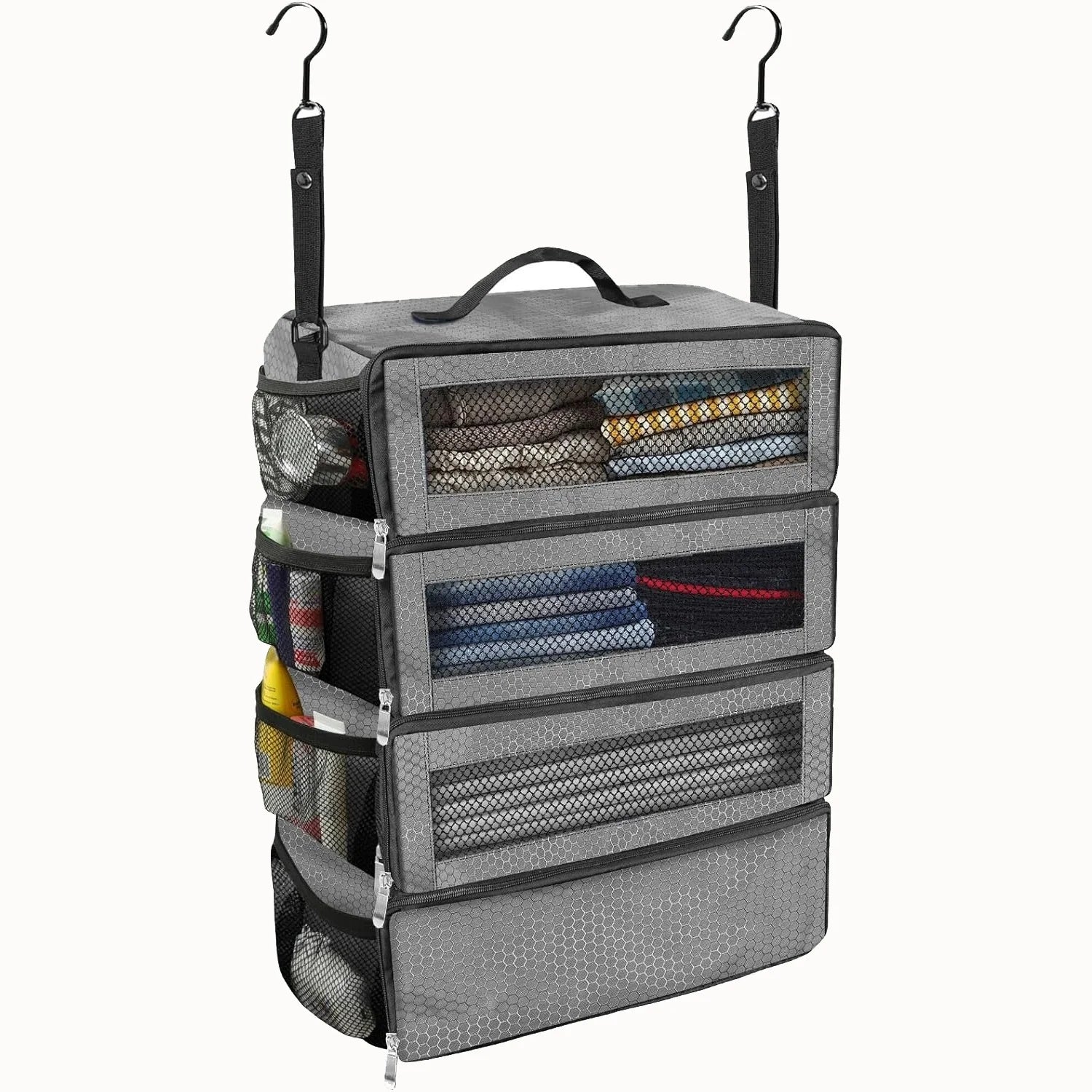 Portable Hanging Suitcase Organizer — Collapsible Travel Packing Cubes
