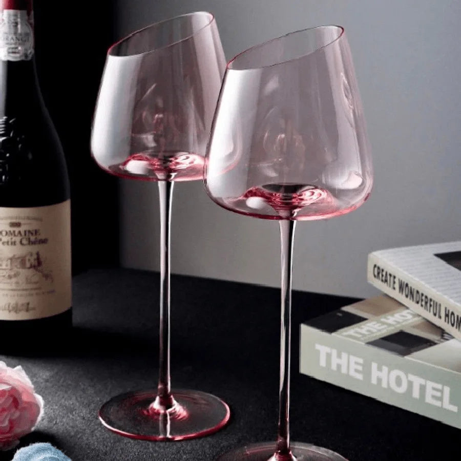 PDQ Pink Flamingo Wine Glass Set — Creative Crystal Goblets for Champagne