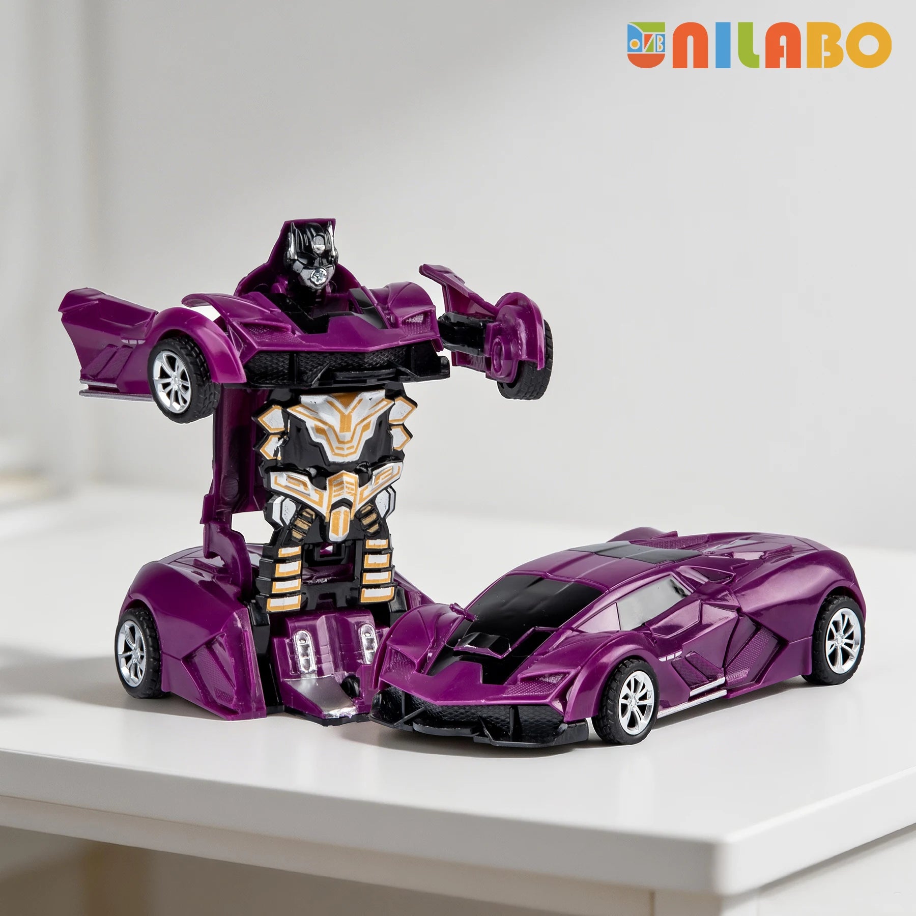 Transformable Robot Sports Car Toy — Diecast Model Vehicle for Kids