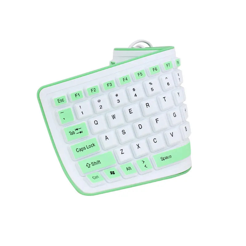 BuyinCoins Foldable Silicone Keyboard — Waterproof Portable USB Wired Design