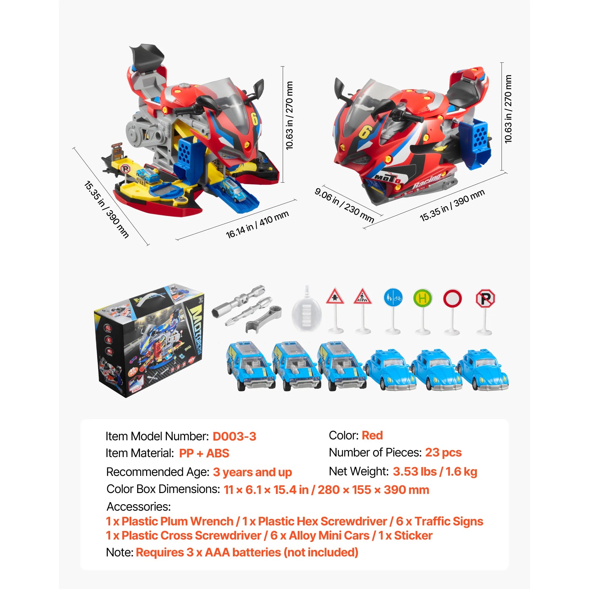 SucceBuy Motorcycle Engine Mechanic Set — 25-Piece STEM Repair Toy