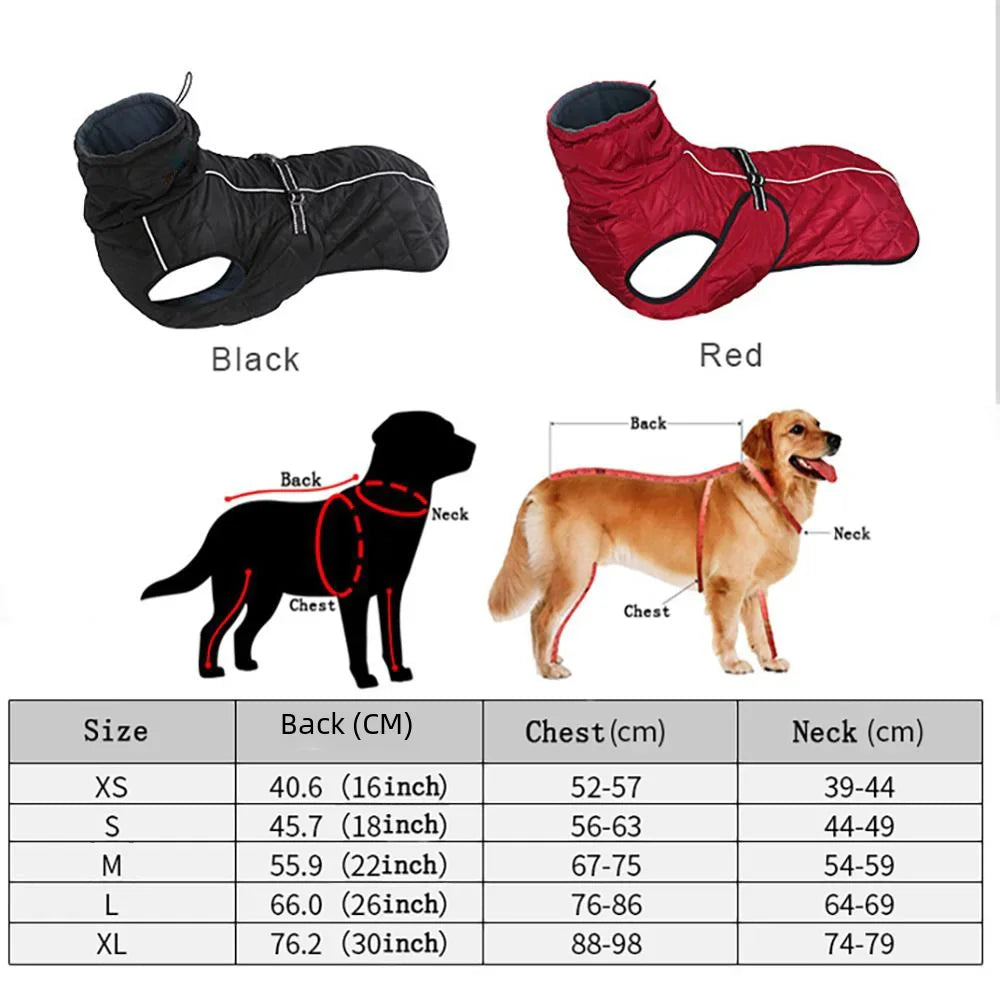 Waterproof Dog Outdoor Jacket — Warm Reflective Pet Coat Vest