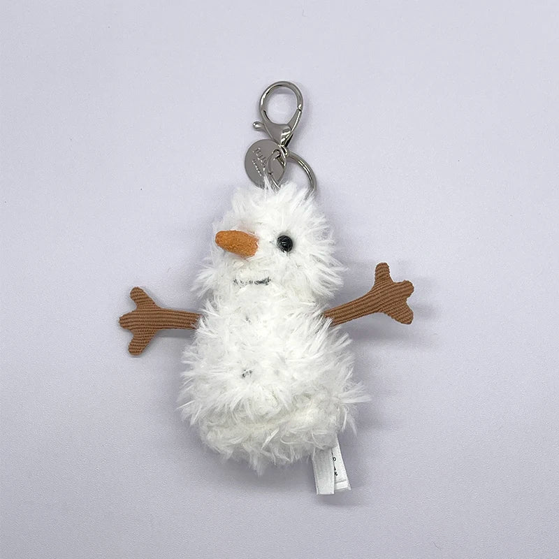 WANGYIXIN Plush Keychain Charm — Cute Marshmallow & Animal Backpack Accessory
