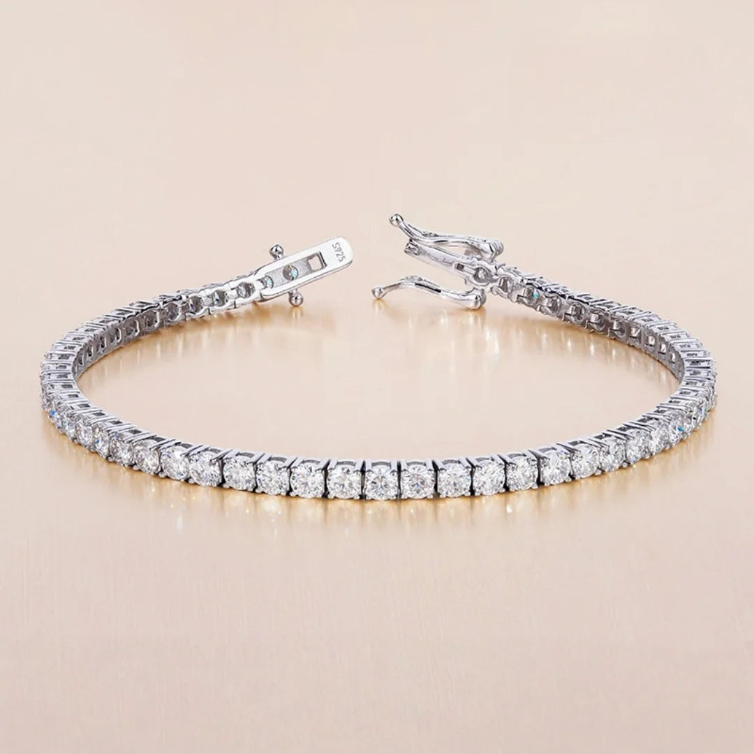 BJXMOSO Moissanite Tennis Bracelet — 925 Sterling Silver Wedding Jewelry