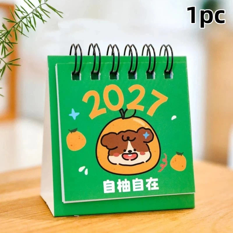 2027 Mini Desk Calendar — Portable Daily Planner for Home and Office