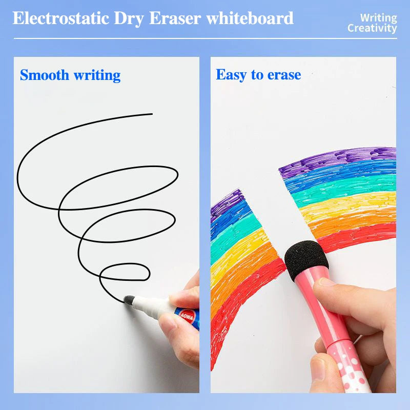 Reusable Static Whiteboard Sticker — Damage-Free Wall Mountable Writing Surface