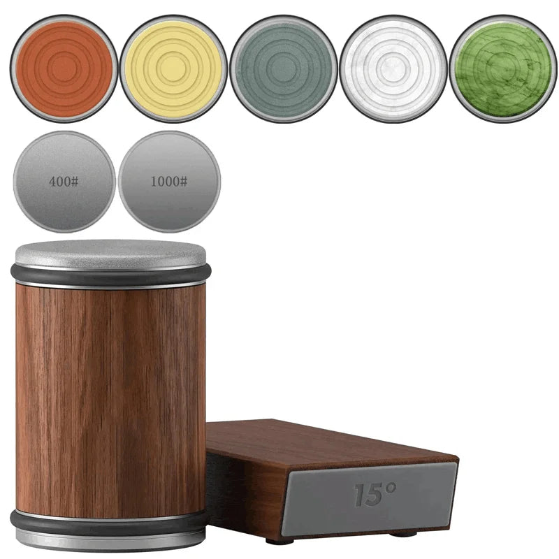 RSCHEF Rolling Knife Sharpener — Magnetic Holder & Diamond Stone Kit