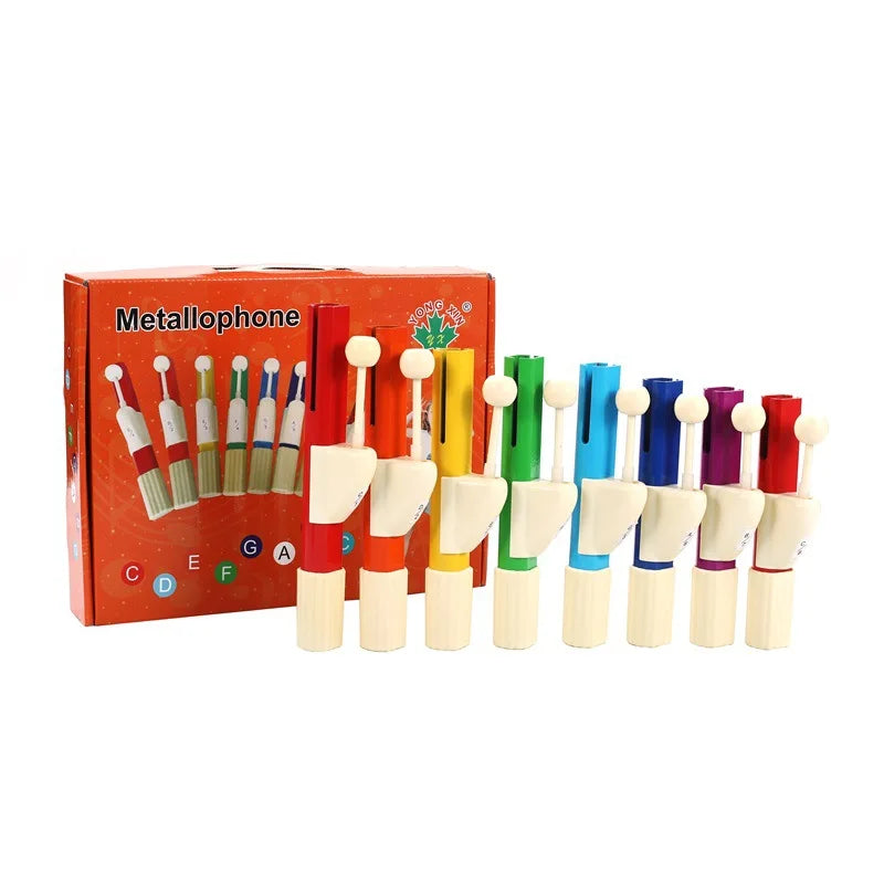 AtushiBalang 8-Note Metal Xylophone — Educational Percussion Musical Instrument