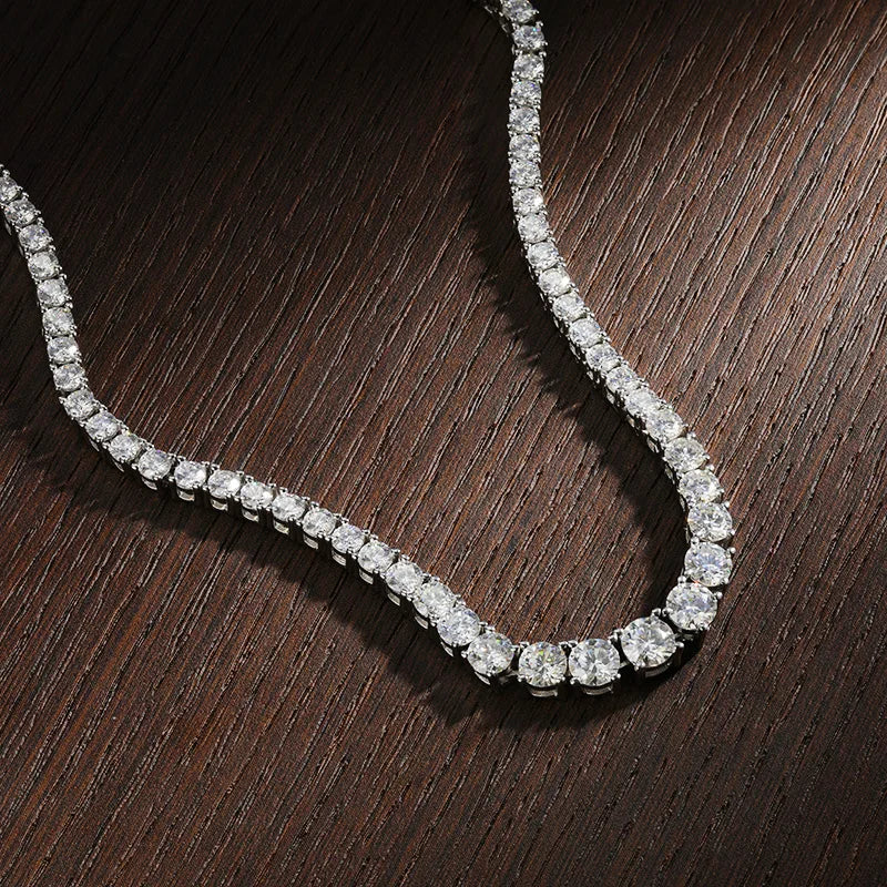 knobspin Moissanite Tennis Necklace — 18k Gold Plated Sterling Silver Jewelry