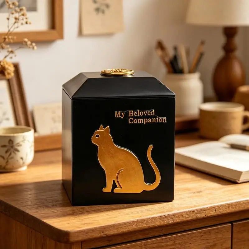 Pet Memorial Urn — Decorative Keepsake Box for Cremated Ashes