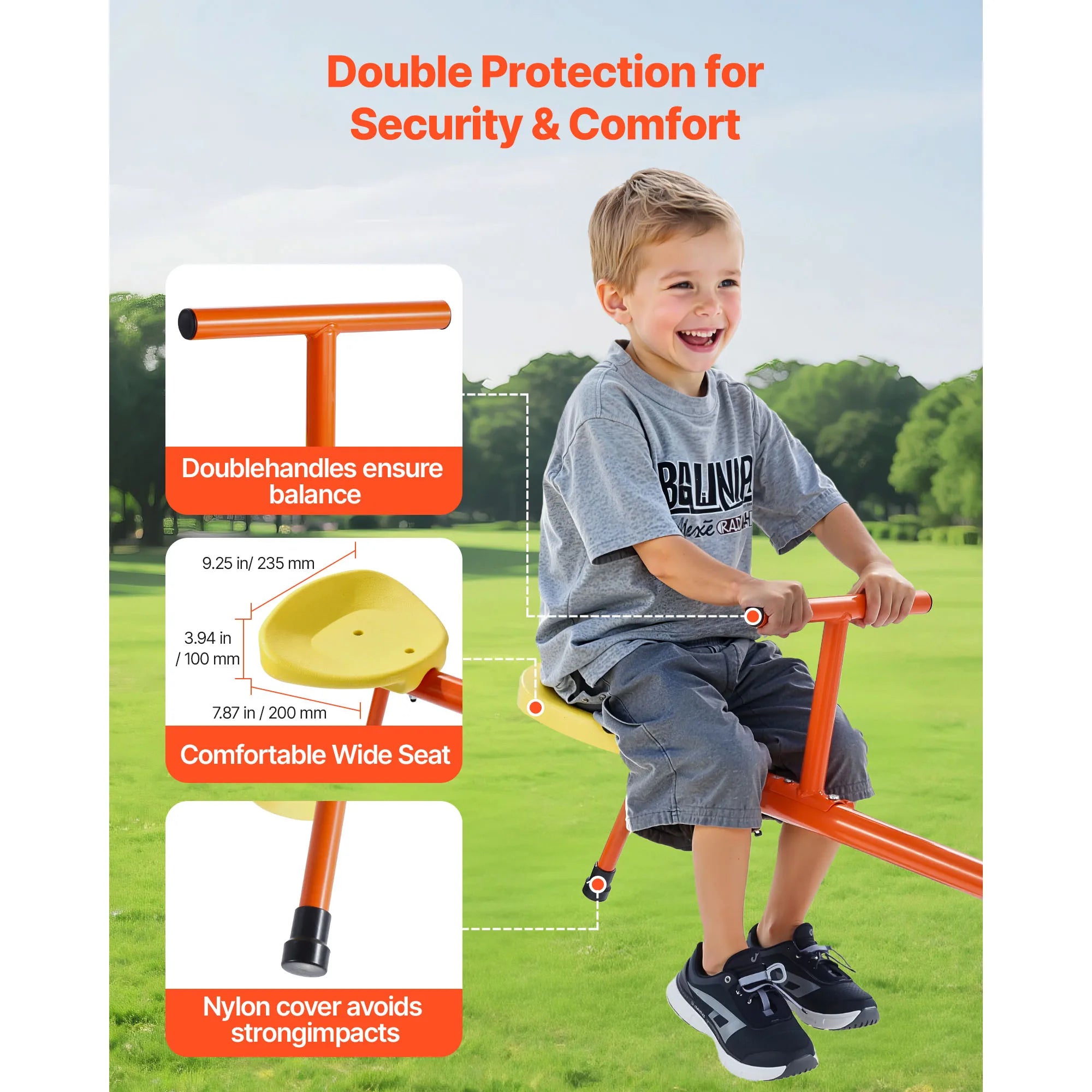 Kids Sit and Spin Teeter Totter — 360° Rotating Outdoor Seesaw