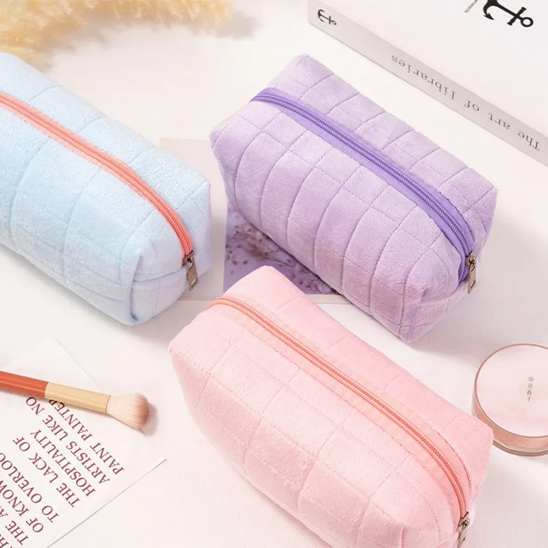 Plush Cosmetic Storage Bag — Large Capacity Travel Organizer