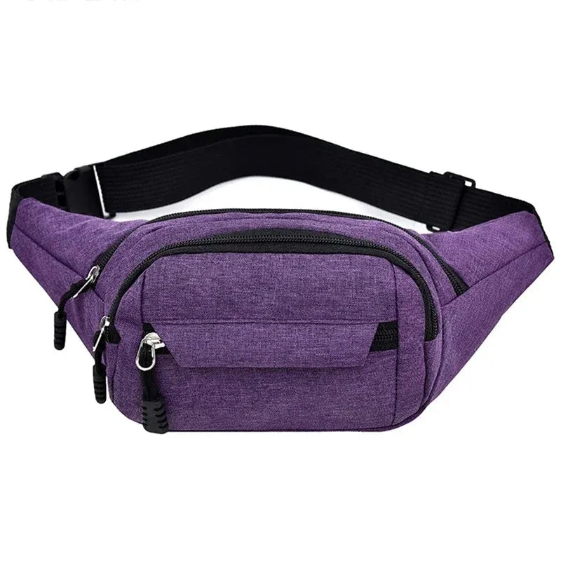 Unisex Canvas Waist Bag — Casual Crossbody Shoulder Pack for Sports