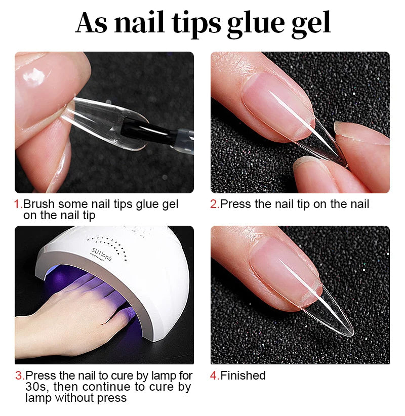 CHUNSHU 3-in-1 Nail Glue Gel — Fast Acrylic Extension & Press-On Tool