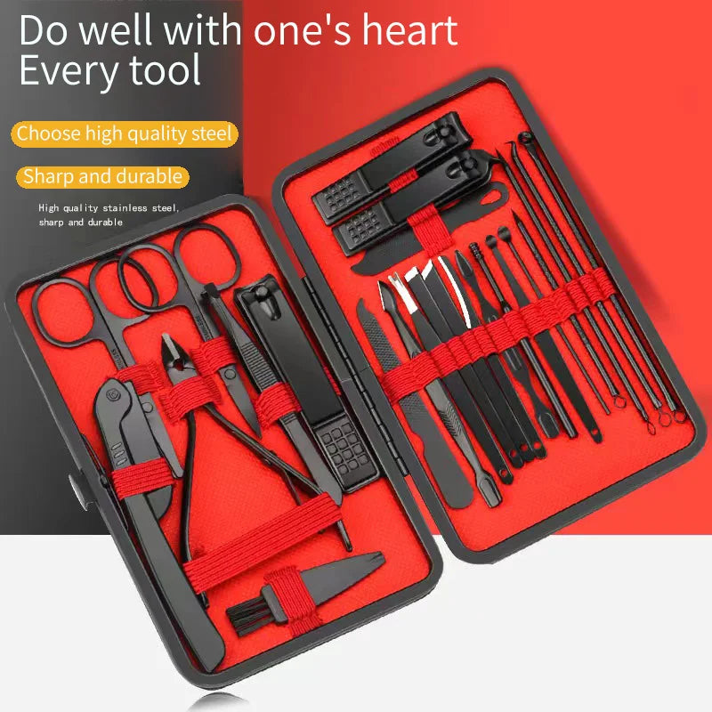 Professional Manicure and Pedicure Set — Stainless Steel Nail Care Kit
