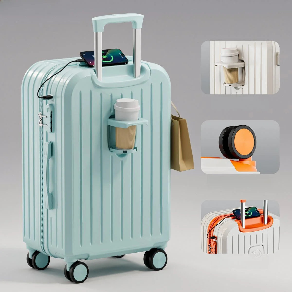 Durable ABS+PC Travel Suitcase — Silent Wheels & Password Lock