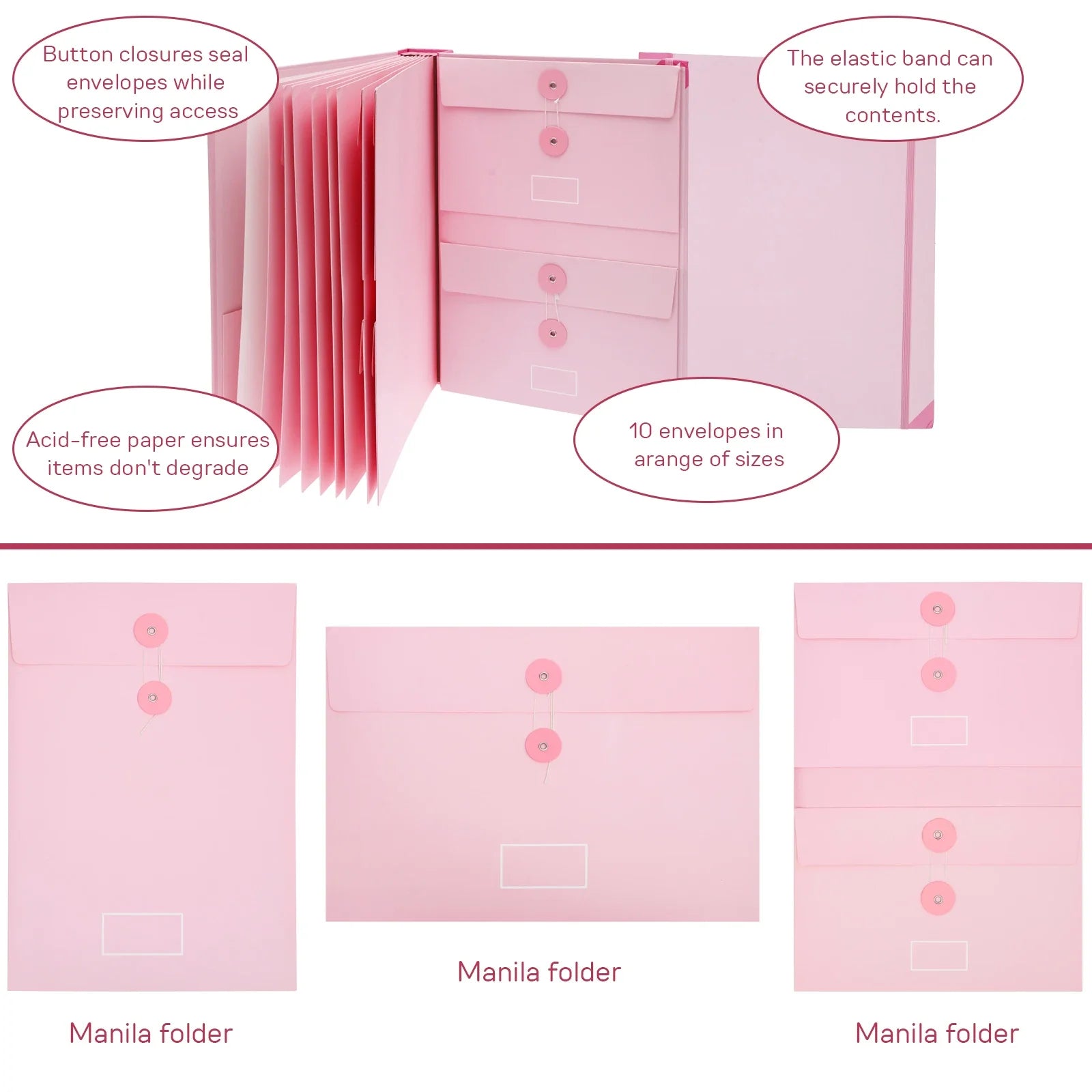 Document Organizer Binder — Portable File Folder with Labels