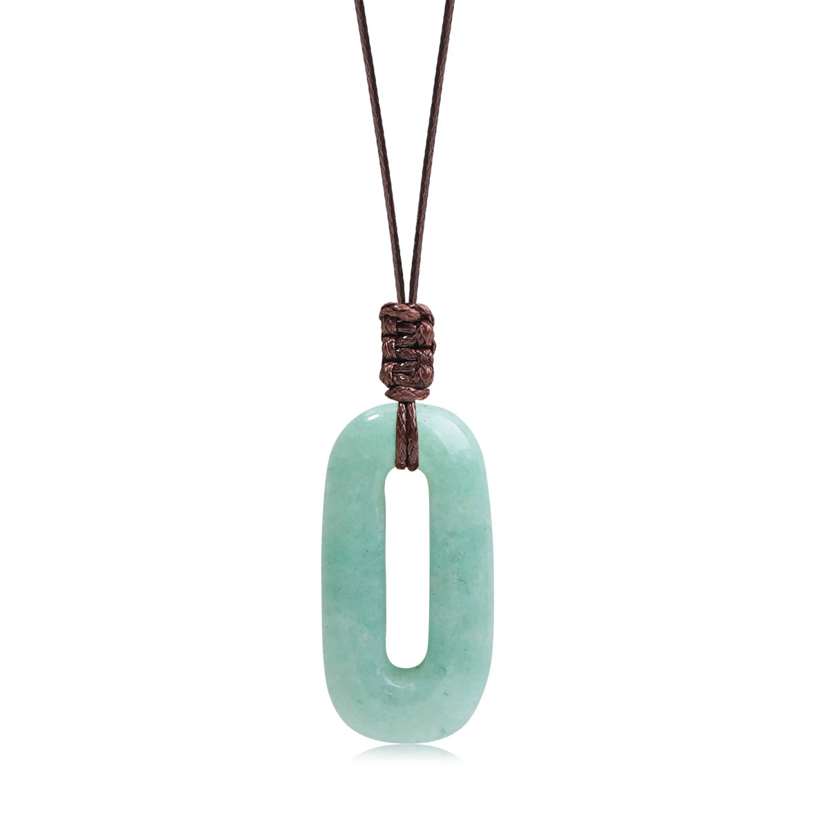 Natural Gemstone Circle Pendant — Ethnic Style Crystal Necklace