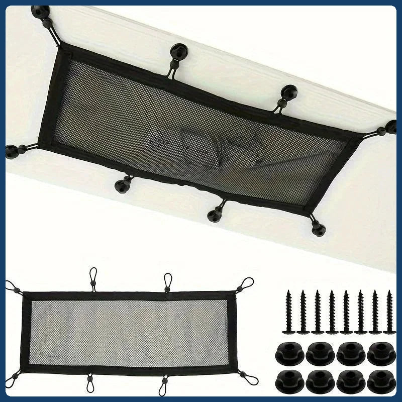 Under Desk Cable Management Net — Flexible Mesh Wire Organizer, Black