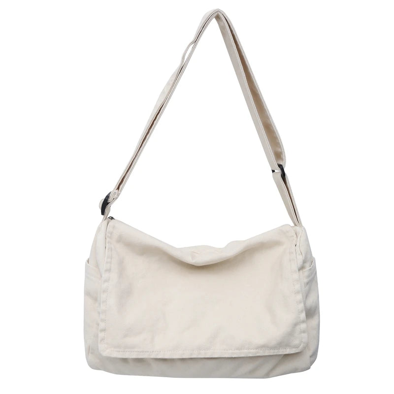 Men's Minimalist Messenger Bag — Large Capacity Canvas Shoulder Bag