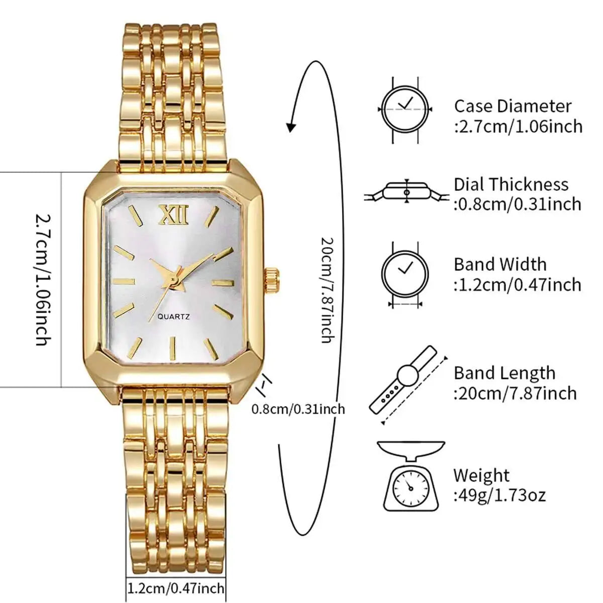 Elegant Rectangle Women's Quartz Watch — Stylish Analog Wristwatch for Girls