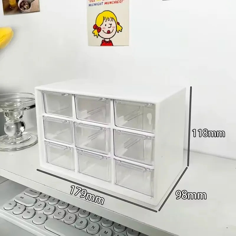 Clear Plastic Desk Organizer — Multi-Section Storage with Mini Drawers