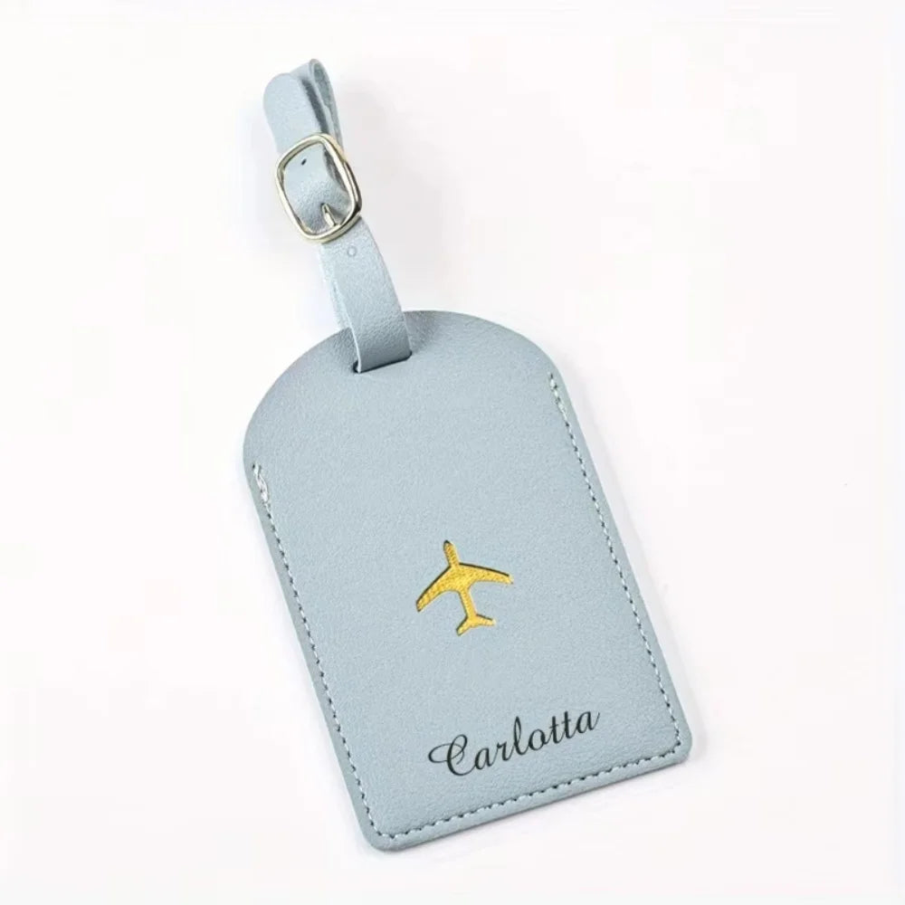 Personalized Custom Name Luggage Tag — Stylish PU Leather Baggage Identifier