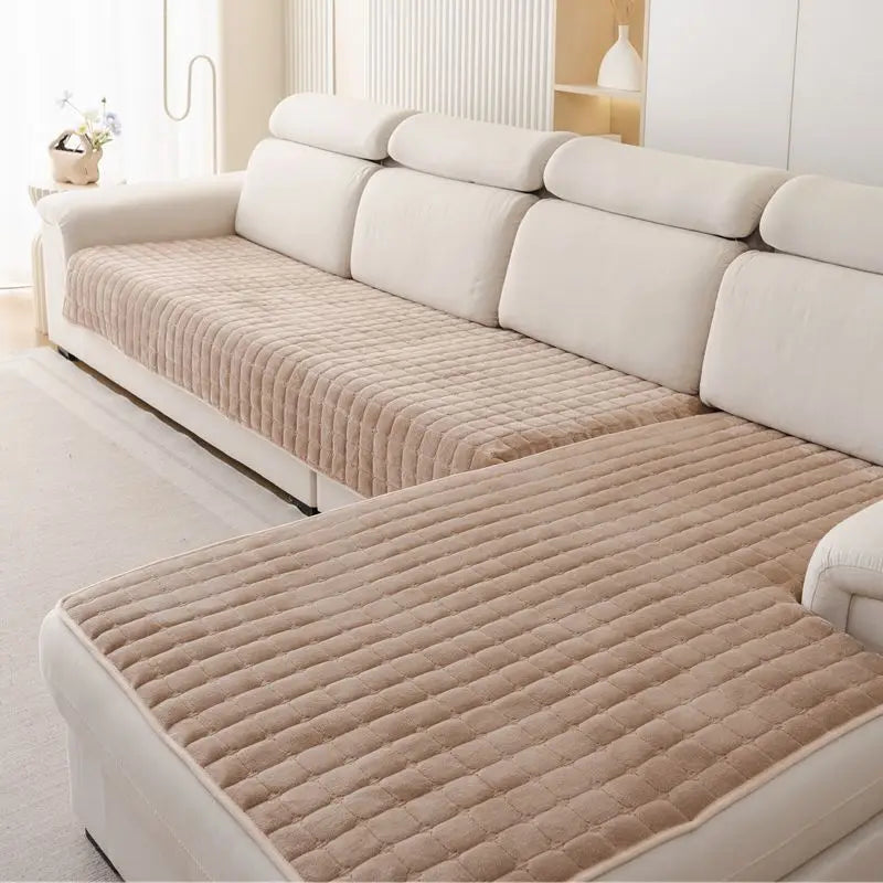 Plush Velvet Sofa Cushion — Non-Slip Soft Living Room Cover