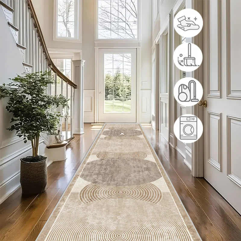 VIKAMA Geometric Textured Rug — Non-Slip Stain-Resistant Floor Mat