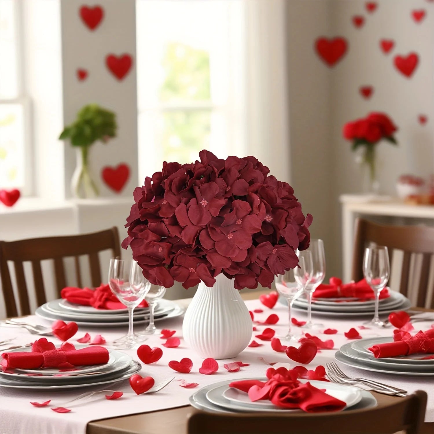 Artificial Hydrangea Flower Heads — 240 Piece Set for Wedding & Home Decor