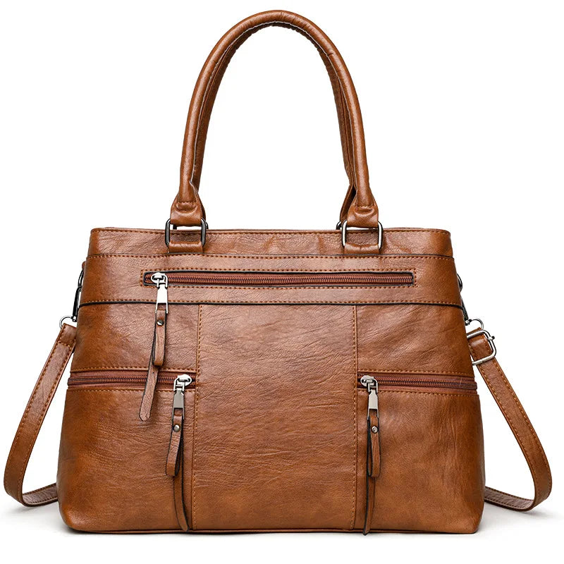 dawndesslo Elegant Leather Handbag — Versatile Top-Handle Shoulder Bag