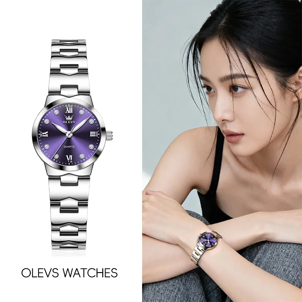 OLEVS 3735 Quartz Women's Watch — Elegant Stainless Steel Band & Gift Box