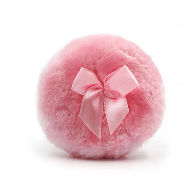 Large Fluffy Powder Puff — Soft Velour Makeup & Body Tool
