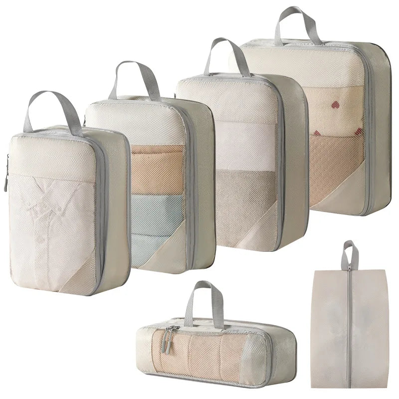 Compression Packing Cubes — Expandable Suitcase Organizers for Travel