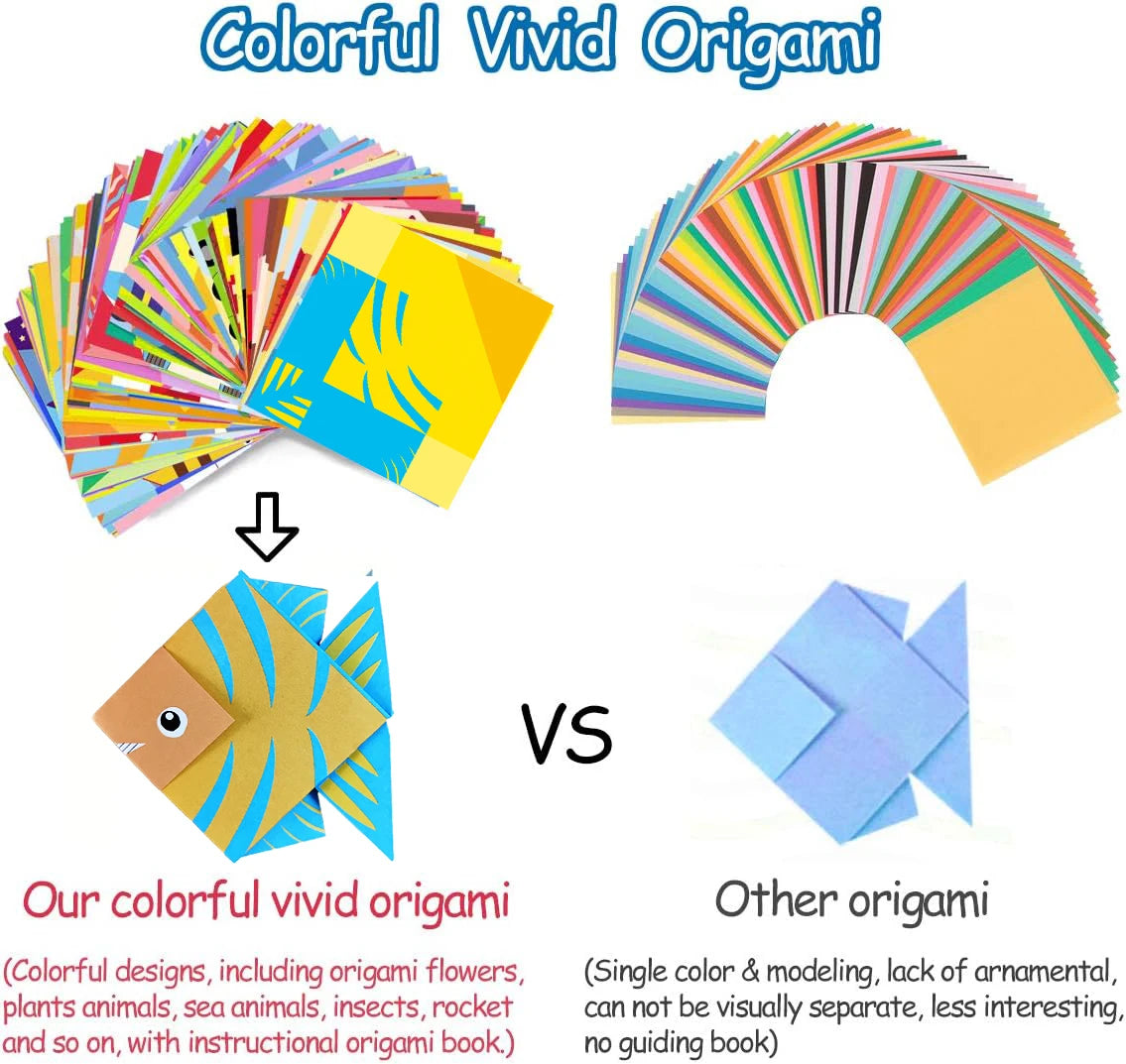 Origami Paper Craft Kit — DIY Art Project Supplies with Instruction Book