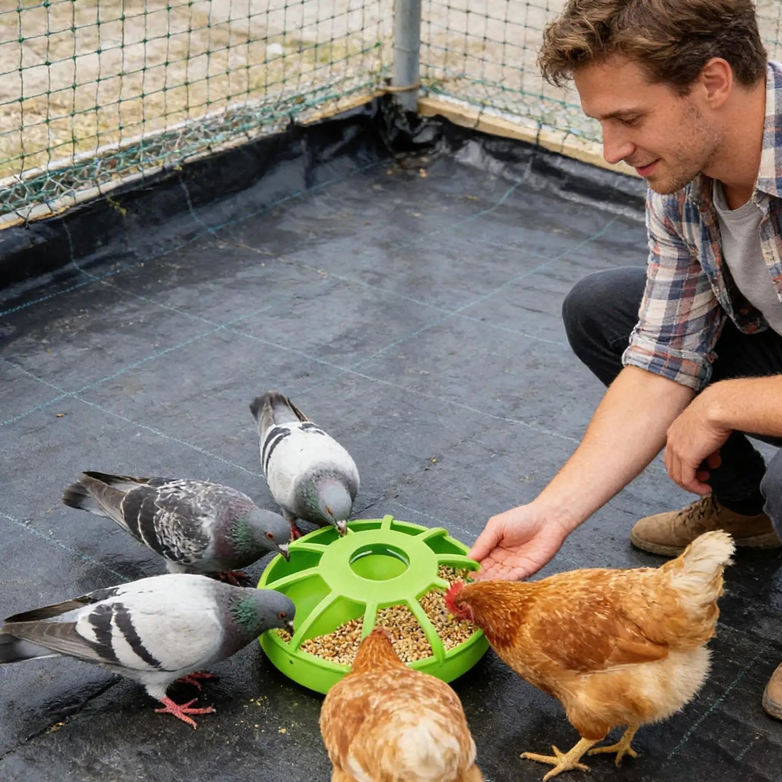 Spill-Proof Poultry Feeder — UV-Resistant Food Dispenser for Birds