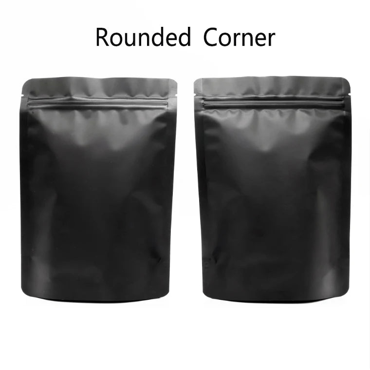VoluPack Matte Black Mylar Bags — Smell Proof Stand Up Food Storage