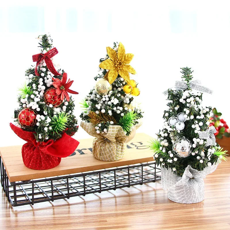 Miniature Christmas Tree Ornament — Festive Desk Decor for Home or Office